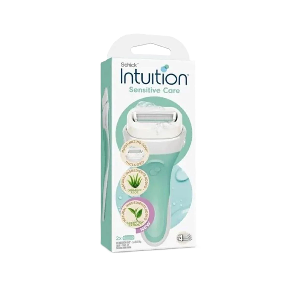 شيك انتيوشن ماكينة حلاقة بخلاصة الصبار والشاي الأخضر مقبض + رأسين