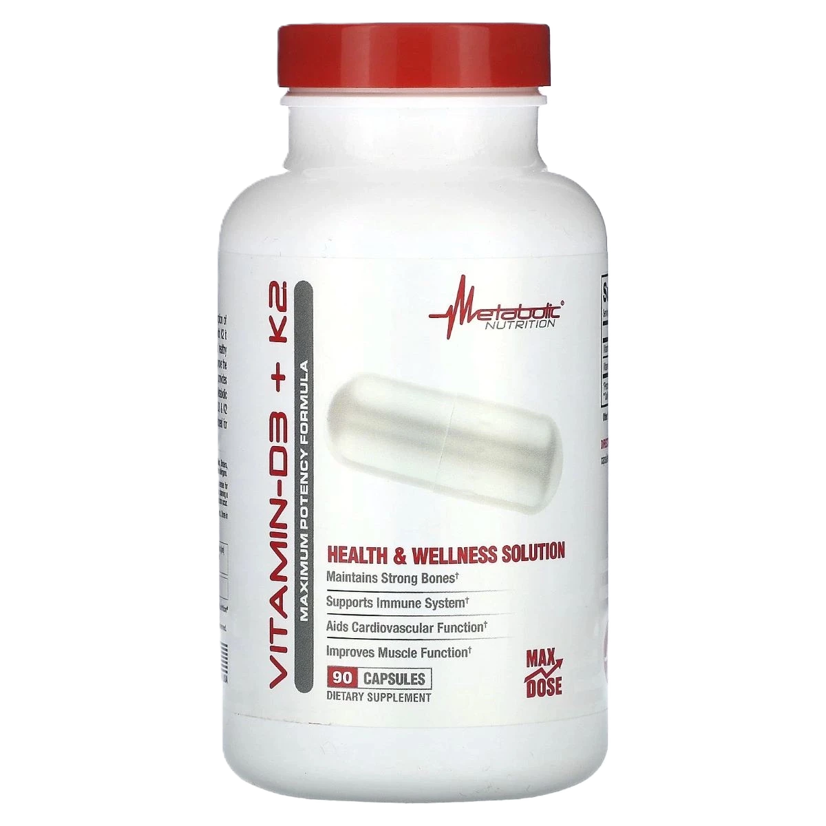 فيتامين دال 3+كي 2 عبوة 90كبسوله ميتابولك نيوترشن