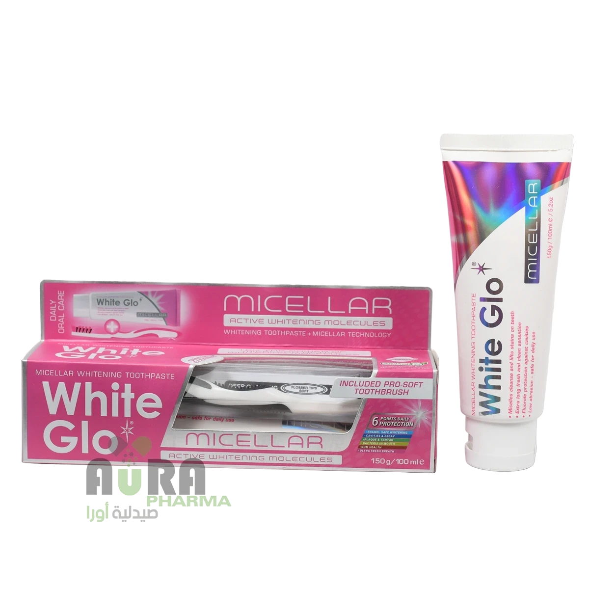 معجون وايت جلو ميسلار +كركمين 150مجم/100مل