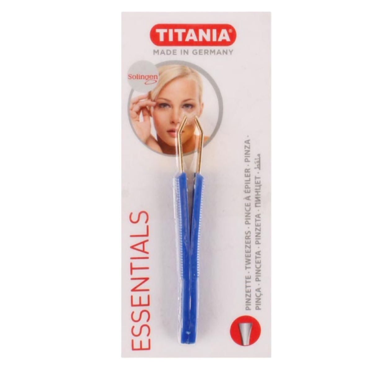 تيتانيا ملقاط الماني ذهبي بيد بلاستيك زرقا  1061