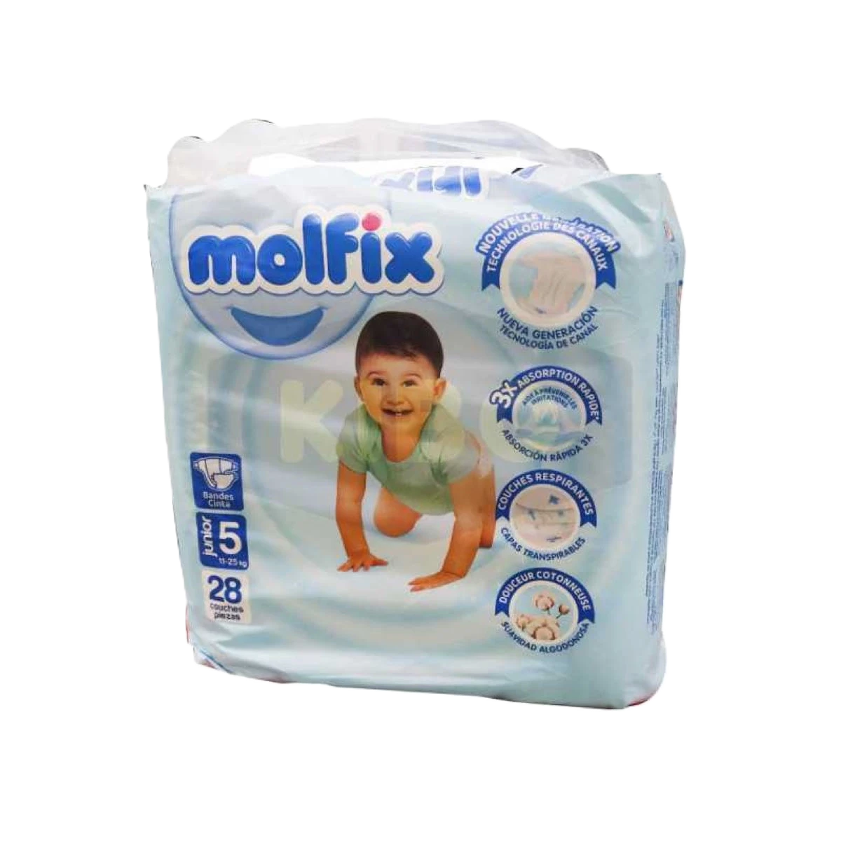 حفاضات اطفال مولفيكس مقاس جونيور رقم 5، عبوة 28 حبة