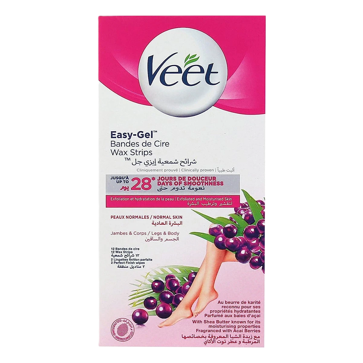 فيت شرائح شمعيه ايزي جل مزيل شعر للبشره العادية 1+1مجانا