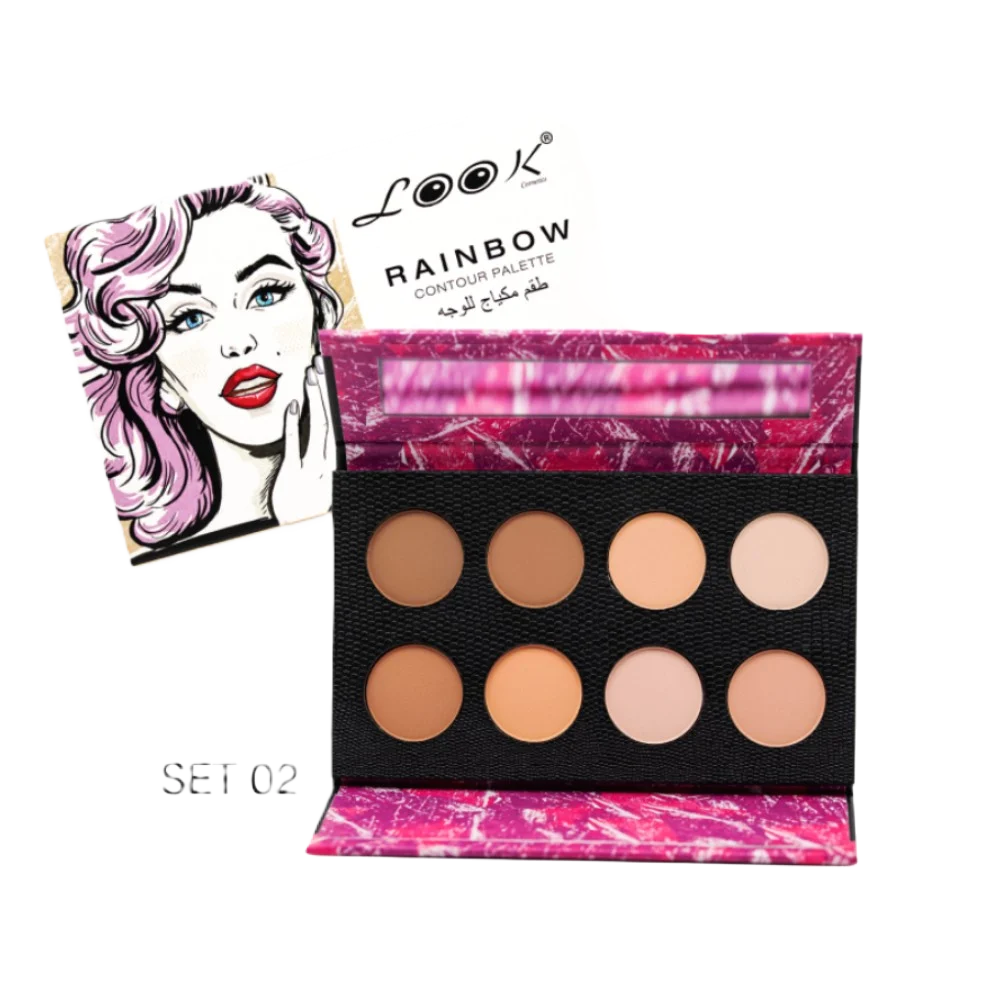 باليت مكياج رينبو كونتور 8 ألوان رقم 02 من لوك 12 جم