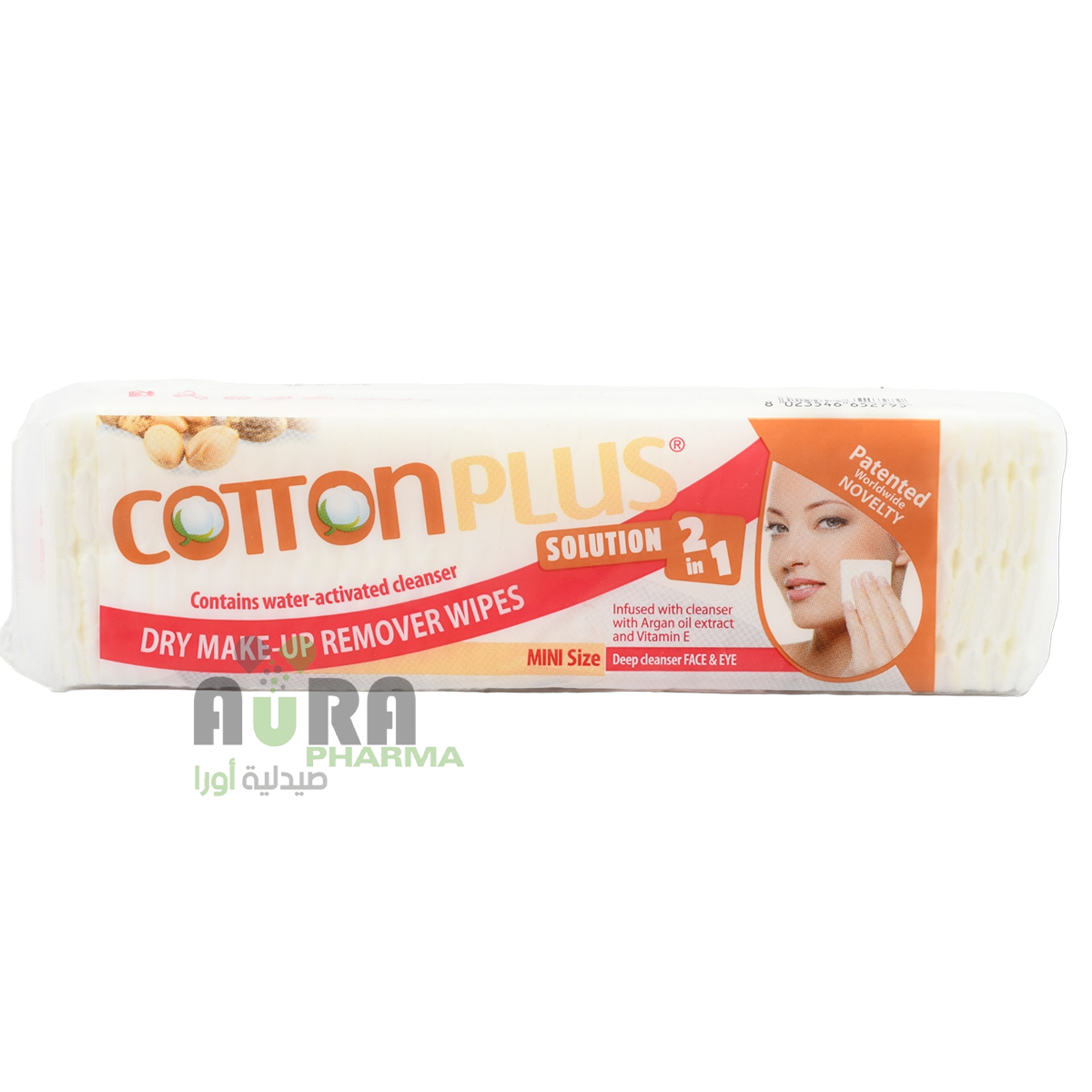 قطن بلس مزيل مكياج بالماء أرجان 80 قطعة