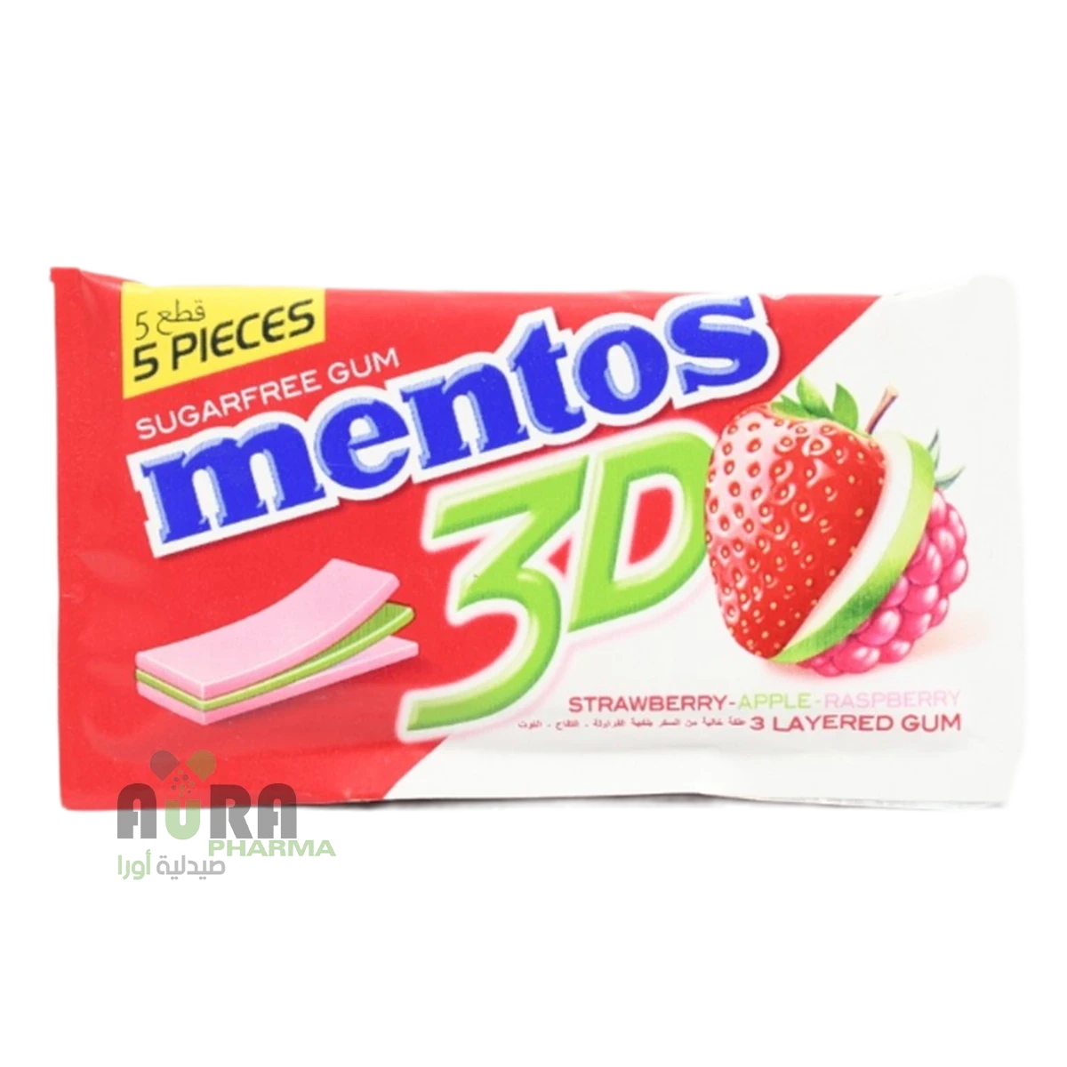 علكة بيور فريش ثري دي بنكهة الفراولة