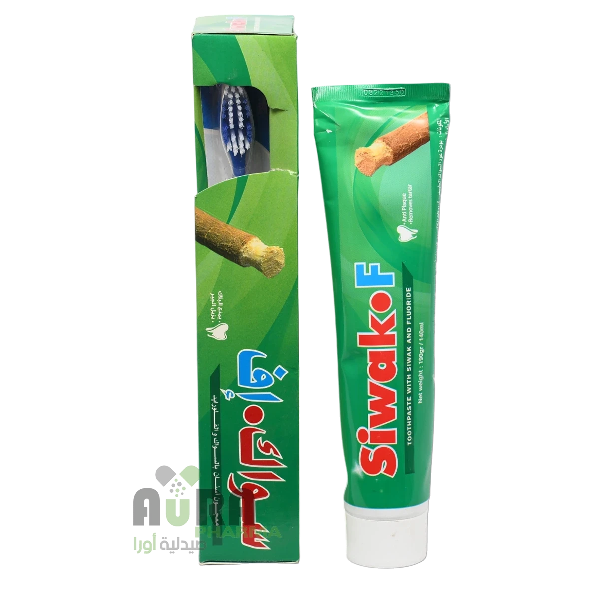 سواك اف معجون اسنان بالسواك والفلورايد مع فرشاة - 120 جرام