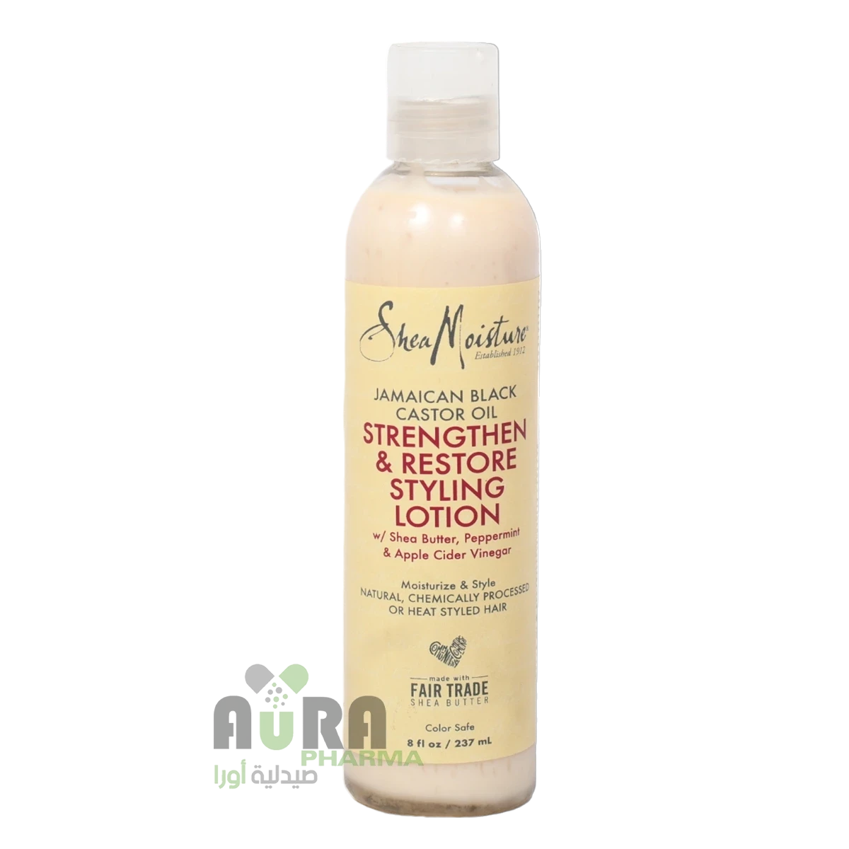 لوشن تصفيف الشعر للترميم والتقوية بزيت الخروع الجامايكي الأسود من شيا مويستشر 237 مل