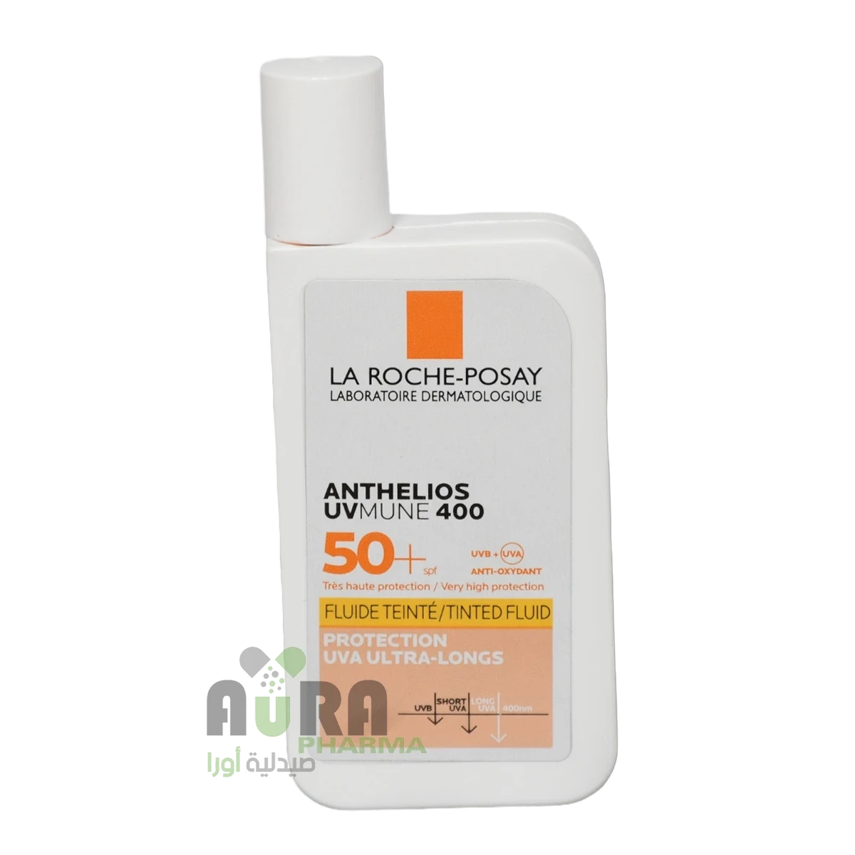 واقي شمس انثيليوس يوفي ميون 400 سائل بلون بعامل حماية +50 من لاروش بوزيه تنتد -50مل
