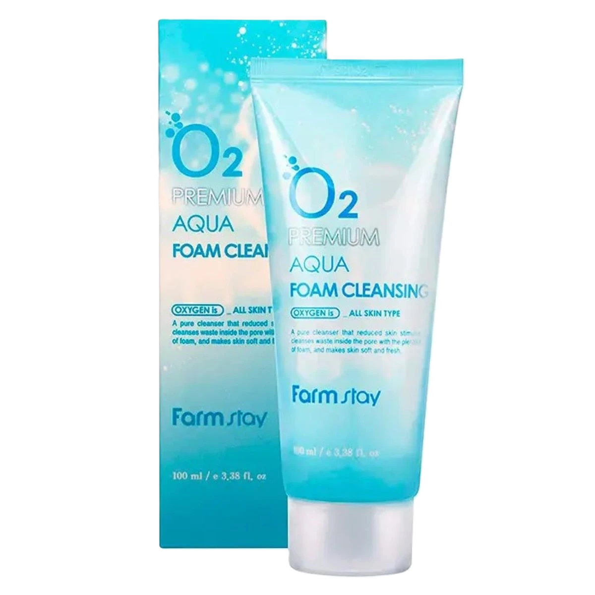 غسول مُنظف رغوي O2 اكوا بريميوم بالاكسجين من فارم ستاي 100 مل